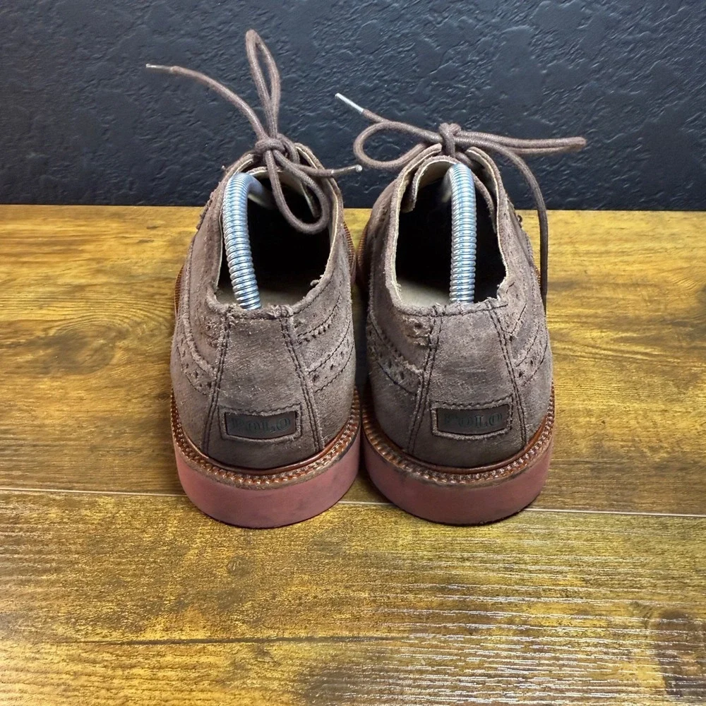 Polo Ralph Lauren Torrington 11431 Brown Suede Wingtip‎ Oxford Mens 8.5D